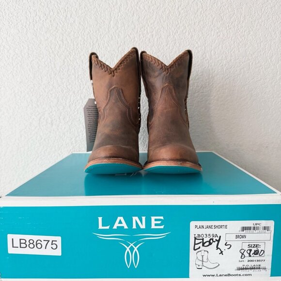 NEW Lane PLAIN JANE PJ Womens Cowboy Bootie 8 Brown Short Western Cowgirl Boots - Picture 10 of 11